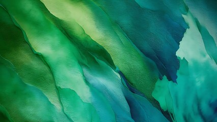 Closeup of green and blue textured background
