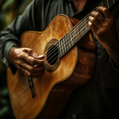 Fototapeta premium Man playing classical guitar.