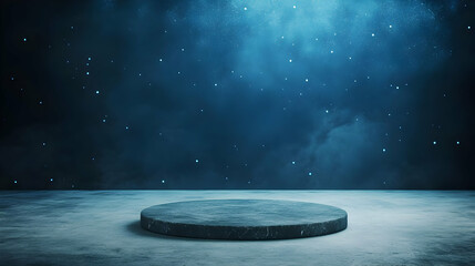 Dark Blue Night Sky Abstract 3D Background