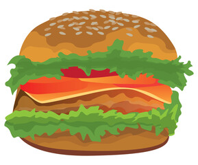 Isolated hamburger on white background vector design