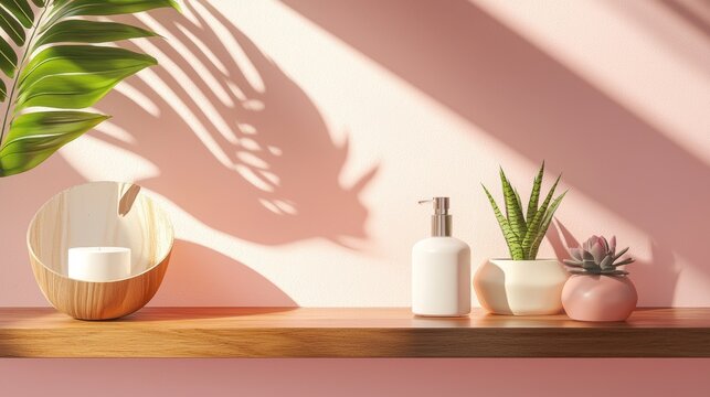 Minimalist bathroom decor with tropical vibes