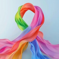Fototapeta premium Cancer Screening Concept, Cancer awareness ribbon, vibrant colors, symbolic backdrop, 3D illustration