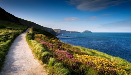 The walk along the beautiful sea, the sky is clear.