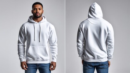Model clothing presentation white hood