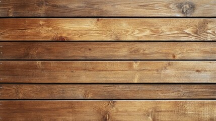 Naklejka premium Closeup of newly installed wooden boards on wall showcasing natural textures and rich brown hues for home decor background.