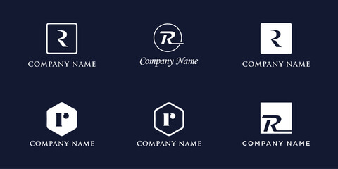 R Letter Logo Set Monogram style, bundle vector