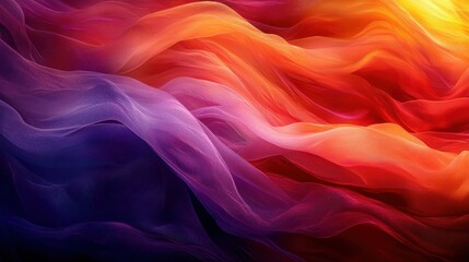 Obraz premium Colorful fabric waves, studio shot, vibrant background, design element