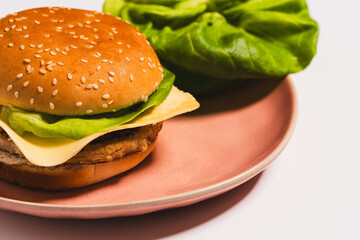 hamburger on a plate