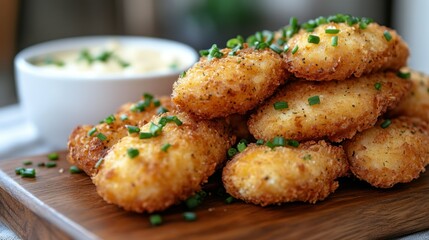 Crispy Fried Cheese Bites with Creamy Dip