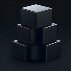 Obraz premium Dark Cube 3D Illustration