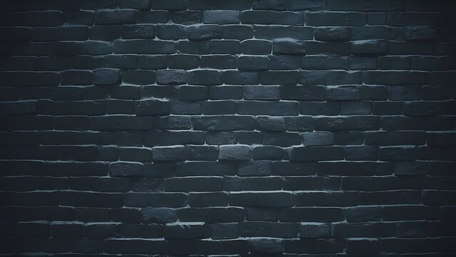 Close-up view of black brick wall textured background