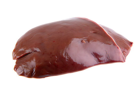 raw pork liver isolated on a white background  PNG.AI GENERATED