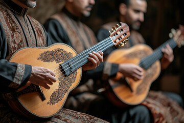 Fototapeta premium Traditional Musical Instruments Played During Ramadan Gatherings, Adding To The Festive Atmosphere