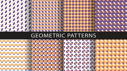 Set of seamless geometric patterns.
