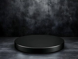 Black Cylinder 3D Render on Dark Background
