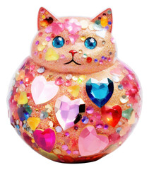 PNG Fullbody cat white background representation celebration.