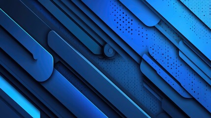 Blue linear circles abstract geometric tech background