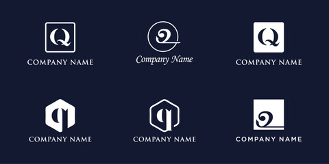 Q Letter Logo Set Monogram style, bundle vector