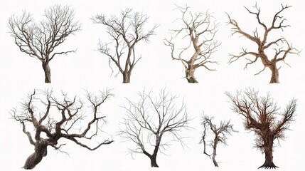 Fototapeta premium Intricate Patterns of Dead Trees with Unique Branch Designs
