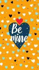 Postcard background or poster with text for congratulations on Valentine's Day or for a declaration of love. illustration. raster