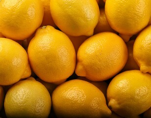 Pile of yellow lemon fruits as background. 