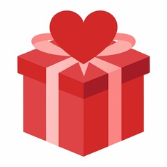 gift box with red heart