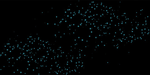 Dust particles with bokeh effect. Abstract blue magic background. 3d rendering.