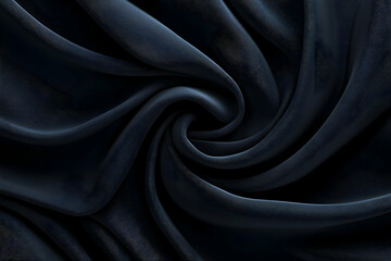 Obraz premium Dark Blue Fabric Swirl 3D Illustration