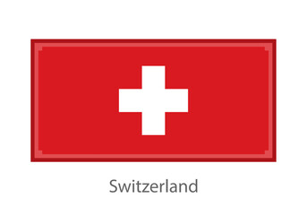 Obraz premium Vector illustration of the Switzerland flag in pixel art or mosaic style on white background. Collection of flags of the countries of the world.Switzerland