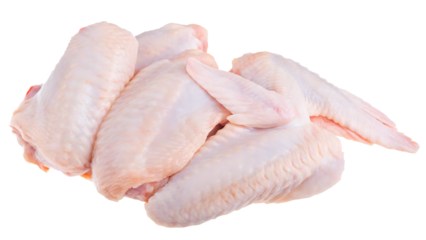 group of raw chicken wings isolated on white background PNG.AI GENERATED