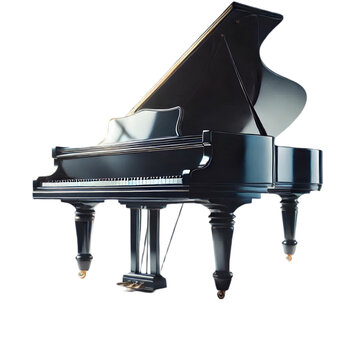 grand piano and music notes on illustration 