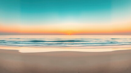 Obraz premium Serene Coastal Sunrise: Pastel Hues and Tranquil Ocean
