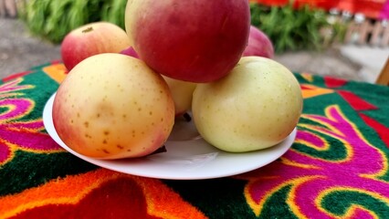 close up view of delicious apples
