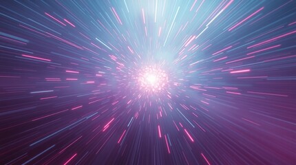 Fototapeta premium Cosmic Rays: A Vibrant, Abstract Light Speed Burst