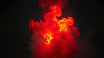 Fiery Red Ink Cloud: Abstract, Dramatic Swirls