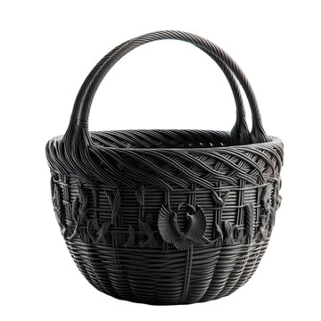 empty basket isolated on white and black