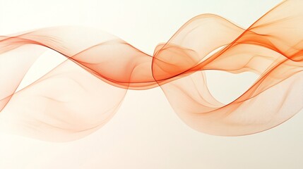 Fototapeta premium Elegant orange and peach waves gracefully flow across a soft background, creating a serene and harmonious atmosphere.