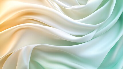 Fototapeta premium Elegant silky fabric in soft pastel colors creating a serene atmosphere.