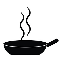 Pan Heating Silhouette Vector Illustration  High Quality Kitchen Tool Graphics for Creative Projects