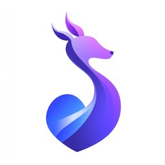 Obraz premium Stylized purple animal shape on white background for graphic design