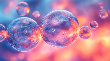 Abstract glowing orbs in vibrant colors