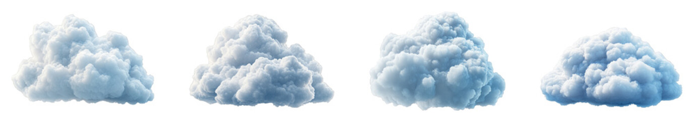 Soft fluffy clouds in various shapes creating a serene natural atmosphere