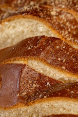 a soft loaf of wheat flour on the table