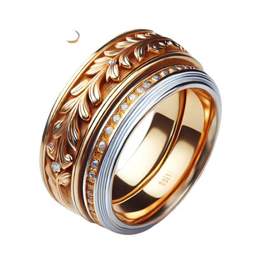 gold ring with diamonds on illustration 