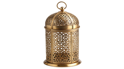 Handmade Moroccan Brass Lantern with Geometric Cutouts