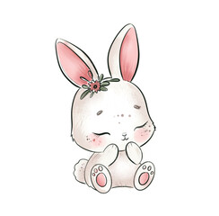 Cute Baby baby Bunny Watercolor Illustration Kids' Creative Activities