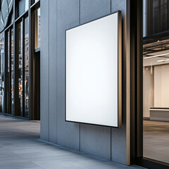 minimalist outdoor storefront sign mockup on modern architectural facade