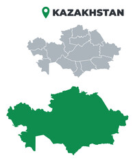 Obraz premium Lebanon map simple flat outline vector set