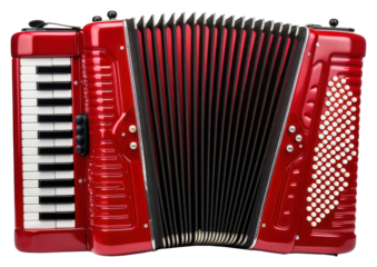 PNG Classical red accordion white background performance technology.
