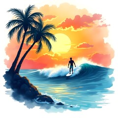 Fototapeta premium surfing scene of a person